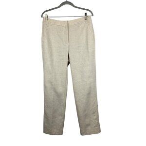 J.Crew Kate Linen-Blend Straight-Leg Womens Pants Beige Size 8